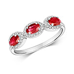 9ct White Gold Ruby and Diamond Dress Ring 1.050+0.200 CT