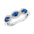 9ct White Gold Sapphire and Diamond Dress Ring 1.050+0.200 CT