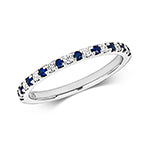 9ct White Gold Sapphire and Diamond Eternity Ring 0.3 CT