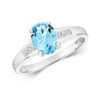9ct White Gold Aquamarine and Diamond Dress Ring 1.000+0.010 CT