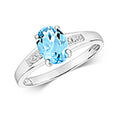 9ct White Gold Aquamarine and Diamond Dress Ring 1.000+0.010 CT