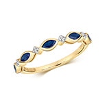 9ct Yellow Gold Sapphire and Diamond Eternity Ring 0.500+0.020 CT