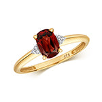 9ct Yellow Gold Garnet and Diamond Dress Ring 1.260+0.030 CT