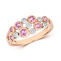 9ct Yellow Gold Sapphire and Diamond Dress Ring 0.67 CT