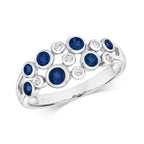 9ct White Gold Sapphire and Diamond Dress Ring 0.67 CT