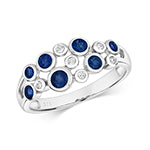 9ct White Gold Sapphire and Diamond Dress Ring 0.67 CT