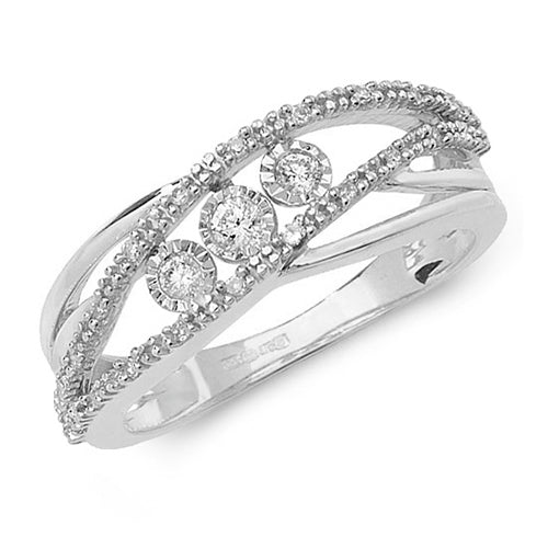 9ct Yellow Gold Diamond Dress Ring RD536W