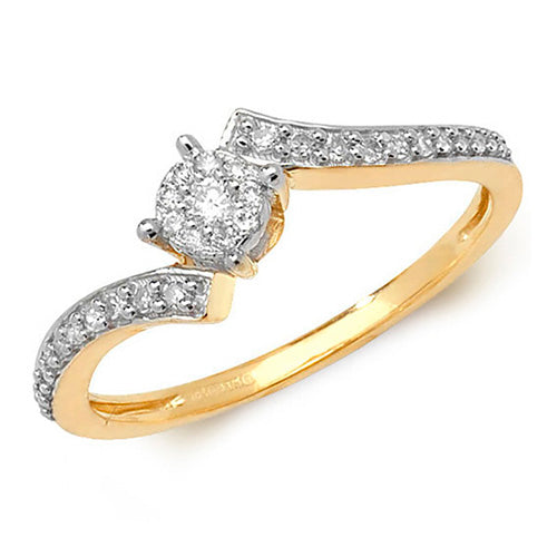 9ct Yellow Gold Diamond Dress Ring 0.2 CT RD549