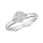 9ct White Gold Diamond Dress Ring 0.35 CT RD655W