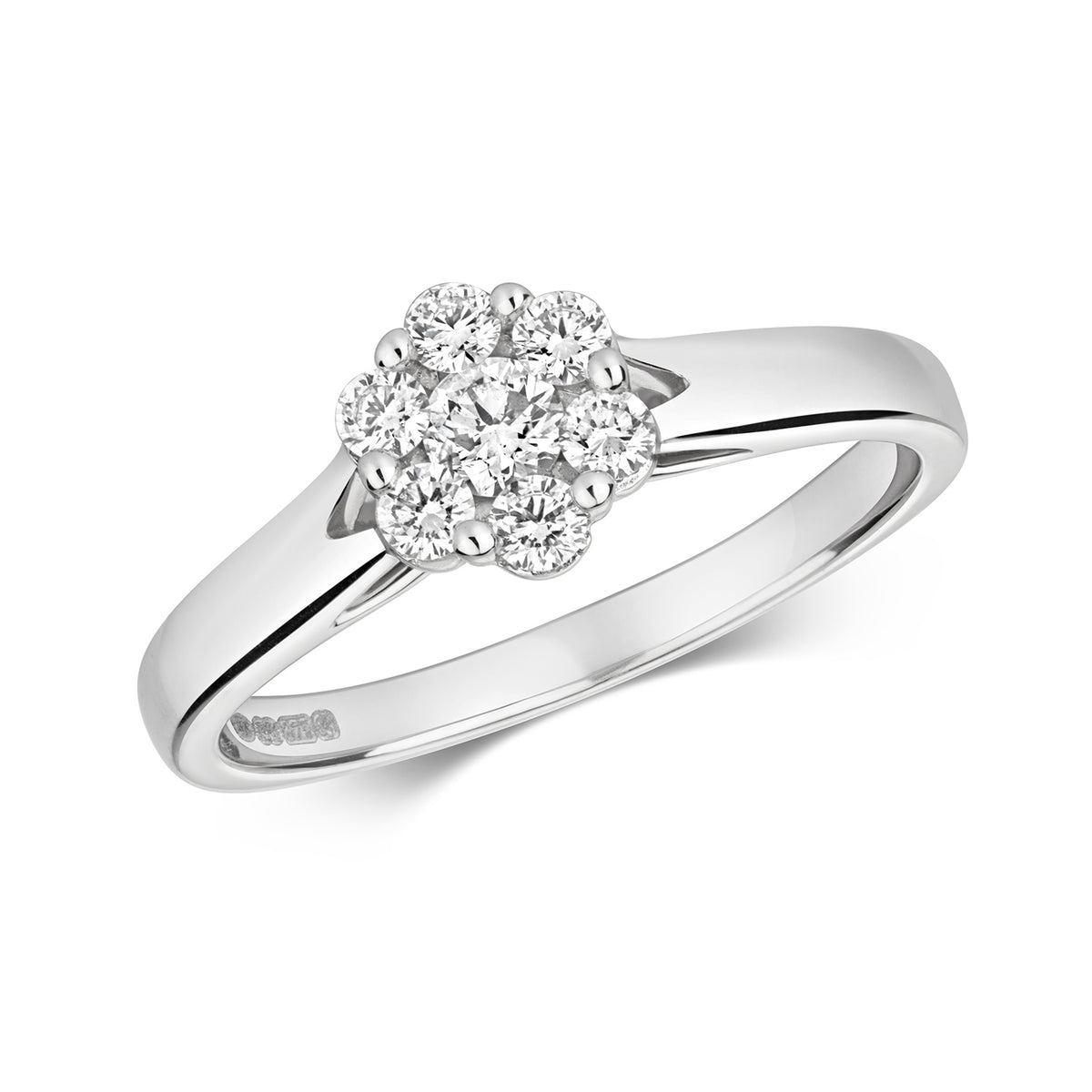 9ct White Gold Diamond Dress Ring 0.35 CT RD655W