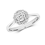 9ct White Gold Diamond Engagement Ring 0.45 CT