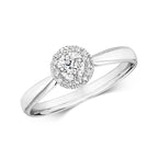 9ct White Gold Diamond Engagement Ring 0.13 CT