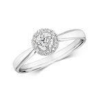 9ct White Gold Diamond Engagement Ring 0.13 CT