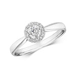 9ct White Gold Diamond Engagement Ring 0.13 CT