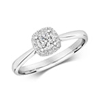 9ct White Gold Diamond Engagement Ring 0.16 CT