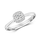 9ct White Gold Diamond Engagement Ring 0.16 CT