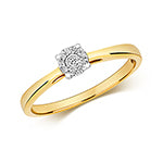 9ct Yellow Gold Diamond Engagement Ring 0.06 CT