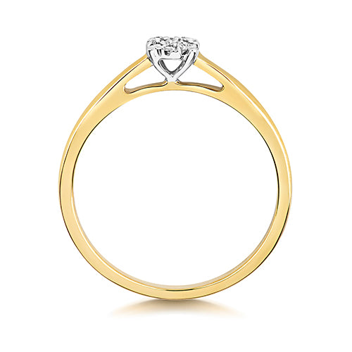 9ct Yellow Gold Diamond Engagement Ring 0.06 CT