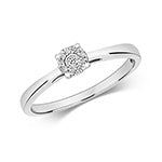 9ct White Gold Diamond Engagement Ring 0.06 CT