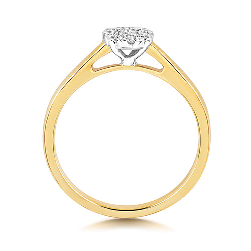 9ct Yellow Gold Diamond Engagement Ring 0.15 CT