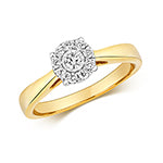 9ct Yellow Gold Diamond Engagement Ring 0.2 CT