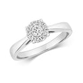 9ct White Gold Diamond Engagement Ring 0.2 CT