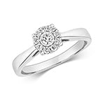 9ct White Gold Diamond Engagement Ring 0.2 CT