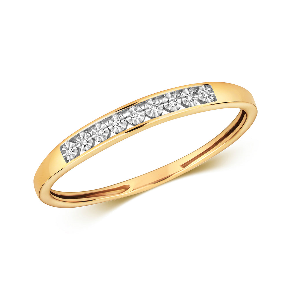 9ct Yellow Gold Diamond Eternity Ring 0.02 CT