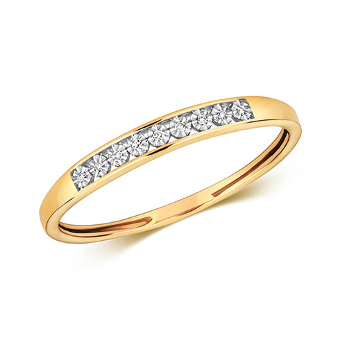 9ct Yellow Gold Diamond Eternity Ring 0.02 CT