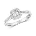 9ct White Gold Diamond Engagement Ring 0.100+0.150 CT