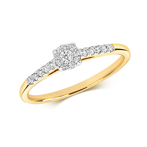 9ct Yellow Gold Diamond Engagement Ring 0.16 CT