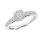 9ct White Gold Diamond Engagement Ring 0.5 CT