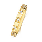 9ct Yellow Gold Diamond Wedding Band Ring 0.12 CT