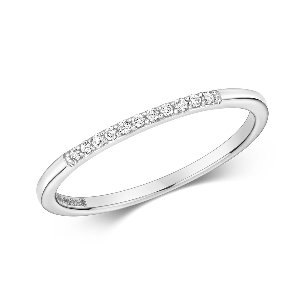 9ct White Gold Diamond Eternity Ring 0.05 CT