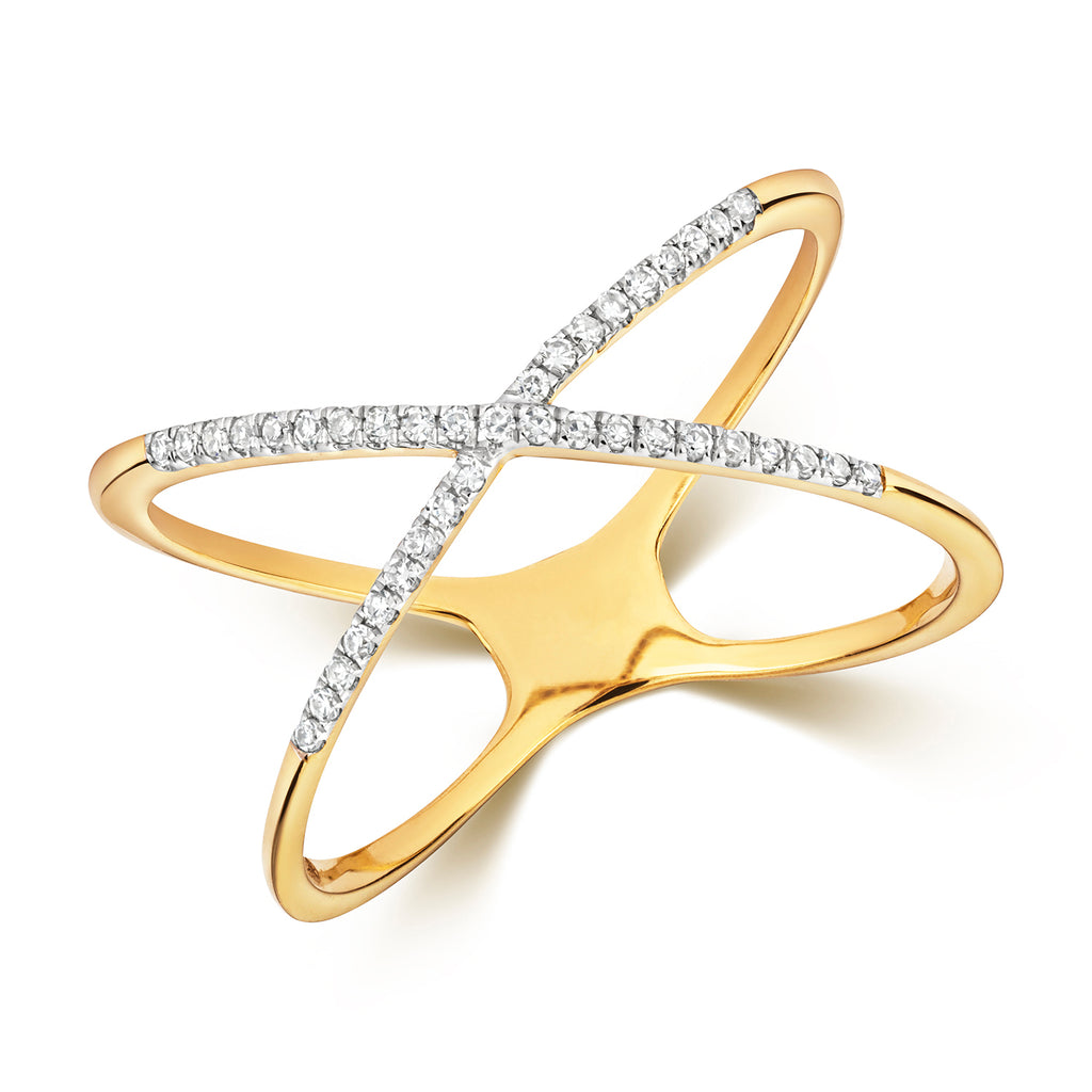 9ct Yellow Gold Diamond Dress Ring 0.11 CT