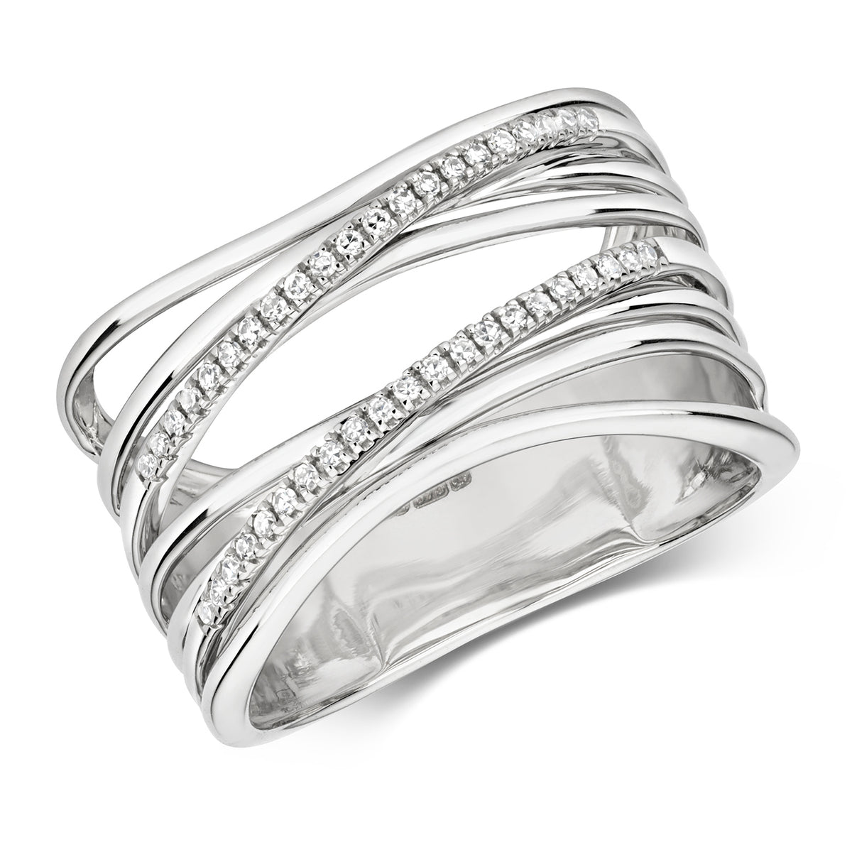 9ct White Gold Diamond Dress Ring 0.12 CT