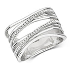 9ct White Gold Diamond Dress Ring 0.12 CT