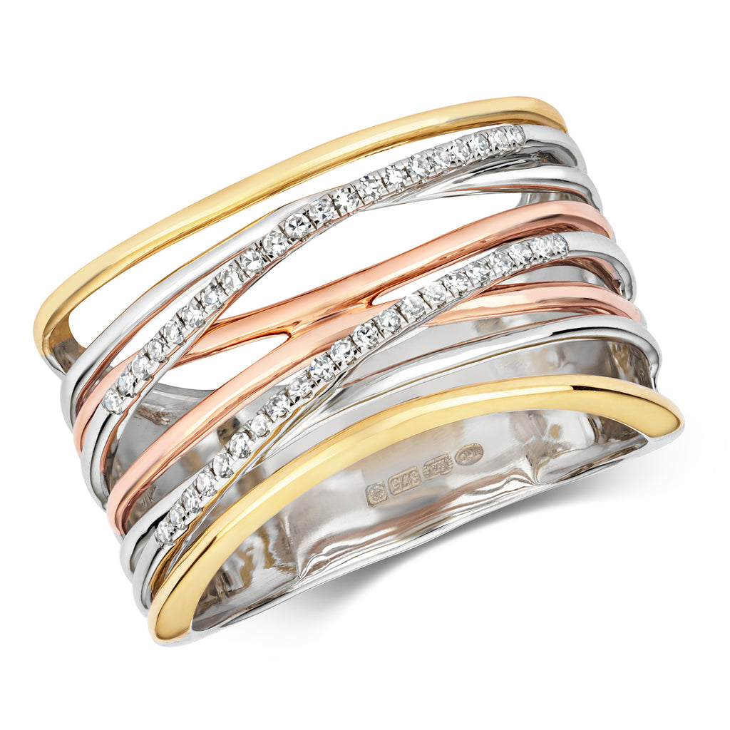9ct Yellow Gold Diamond Dress Ring 0.12 CT