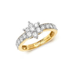 Modrwy Ddiemwnt Ymgysylltu Aur Melyn 18ct CT RDQ161