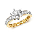 Modrwy Ddiemwnt Ymgysylltu Aur Melyn 18ct CT RDQ161