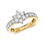 Modrwy Ddiemwnt Ymgysylltu Aur Melyn 18ct CT RDQ161