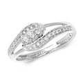 18ct White Gold Diamond Dress Ring RDQ163W