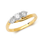 Modrwy Ddillad Diemwnt Aur Melyn 18ct RDQ178