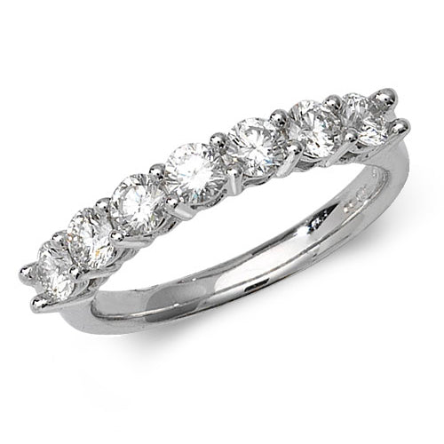 Modrwy Ddi-dor Diemwnt Aur Gwyn 18ct RDQ187W