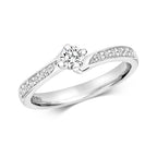 18ct White Gold Diamond Engagement Ring 0.37 CT