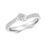18ct White Gold Diamond Engagement Ring 0.37 CT