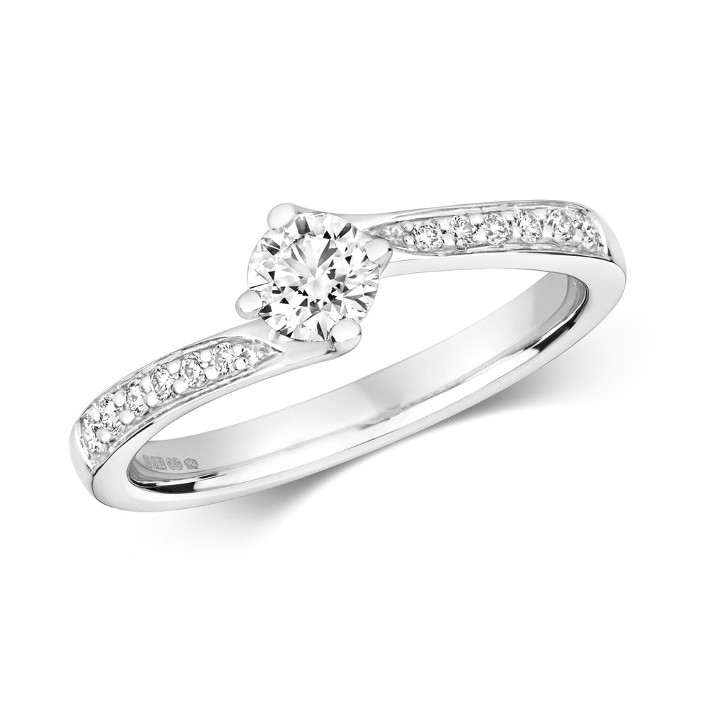 18ct White Gold Diamond Engagement Ring 0.47 CT