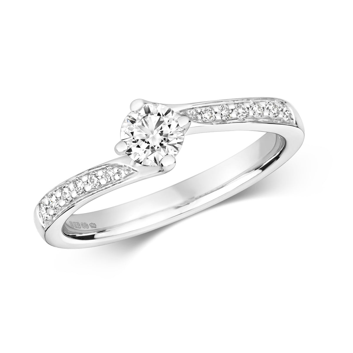 18ct White Gold Diamond Engagement Ring 0.47 CT