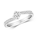 18ct White Gold Diamond Engagement Ring 0.47 CT