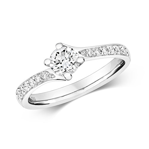 18ct White Gold Diamond Engagement Ring 0.64 CT